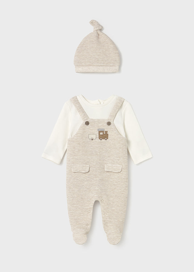 Mayoral Baby Boys Dungaree Set With Hat 2609