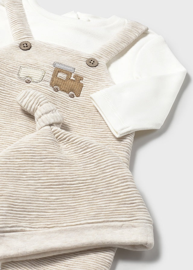 Mayoral Baby Boys Dungaree Set With Hat 2609