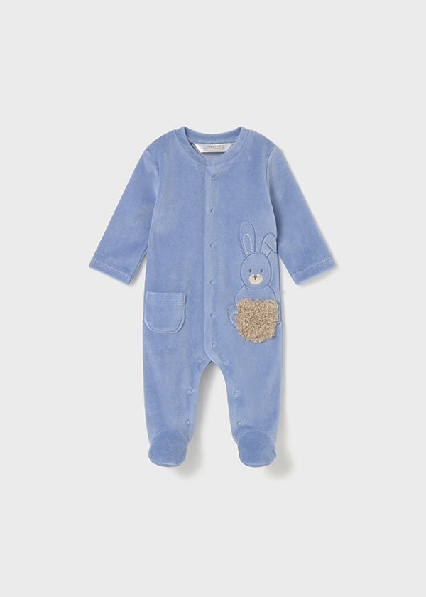 Mayoral Baby Boys Twin Pack Velour All In One's 2719