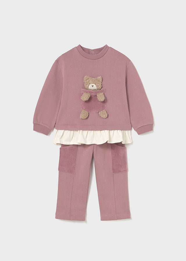 Mayoral Toddler Girls Orchid Teddy Jog Set 2843