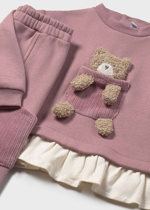 Mayoral Toddler Girls Orchid Teddy Jog Set 2843