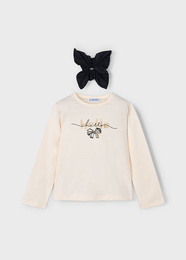 Mayoral Girls Bow Long Sleeve T 4008