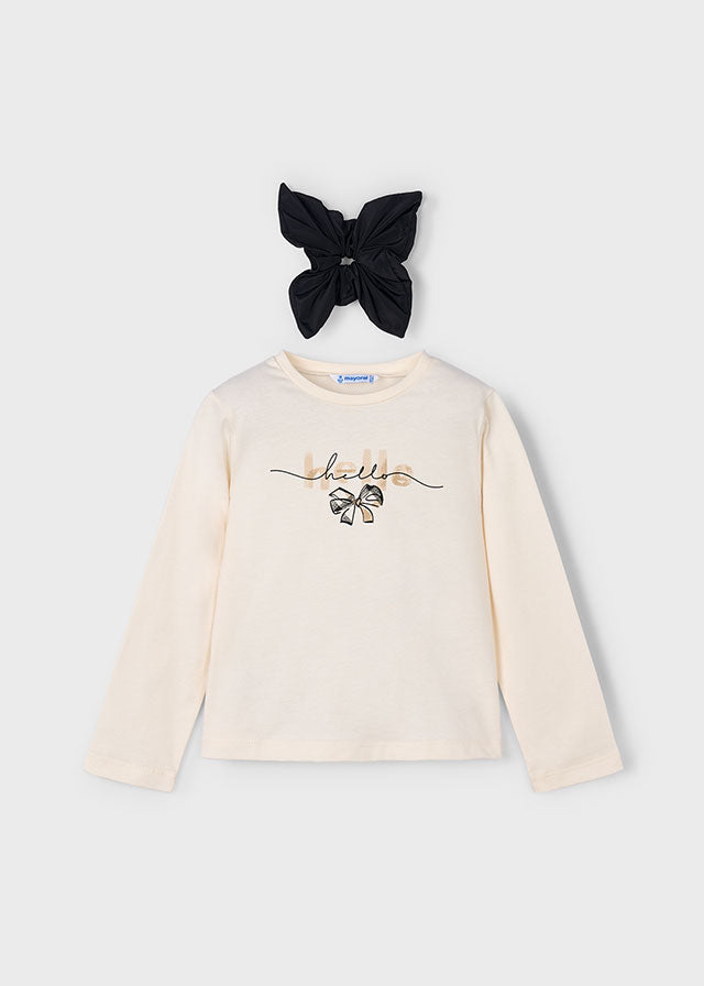 Mayoral Girls Bow Long Sleeve T 4008