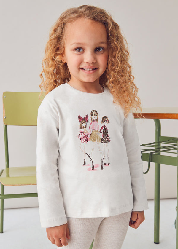 Mayoral Girls Trio Cherry Long Sleeve T 4011
