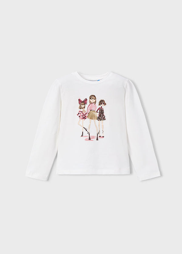 Mayoral Girls Trio Cherry Long Sleeve T 4011