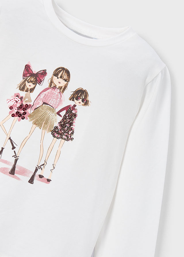 Mayoral Girls Trio Cherry Long Sleeve T 4011