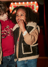 Mayoral Girls Black Fleece Lined Gilet 4313