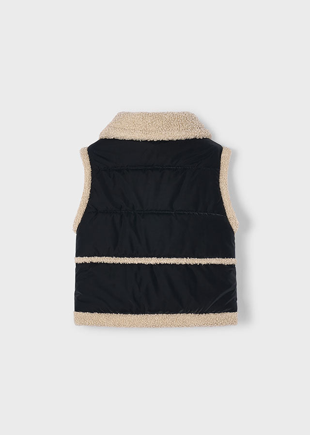 Mayoral Girls Black Fleece Lined Gilet 4313