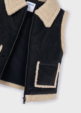 Mayoral Girls Black Fleece Lined Gilet 4313