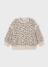 Mayoral Girls Leopard Print Bow Sleeve Jumper 4433