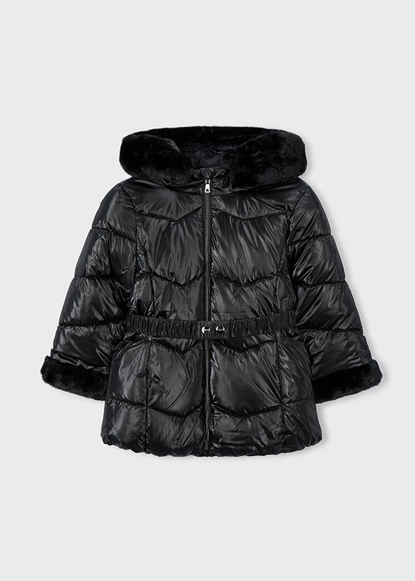 Mayoral Girls Black Glossy Jacket 4448