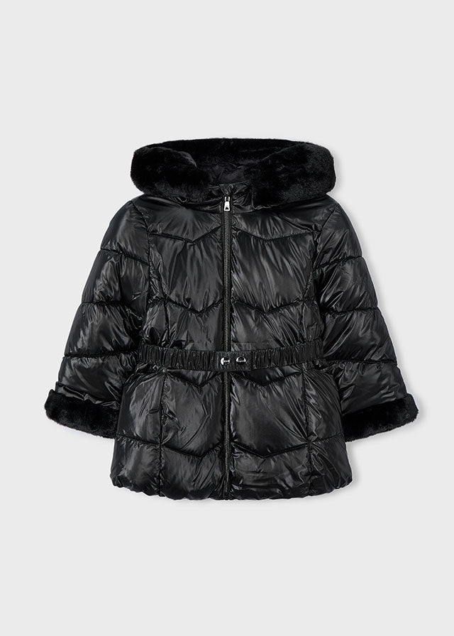 Mayoral Girls Black Glossy Jacket 4448