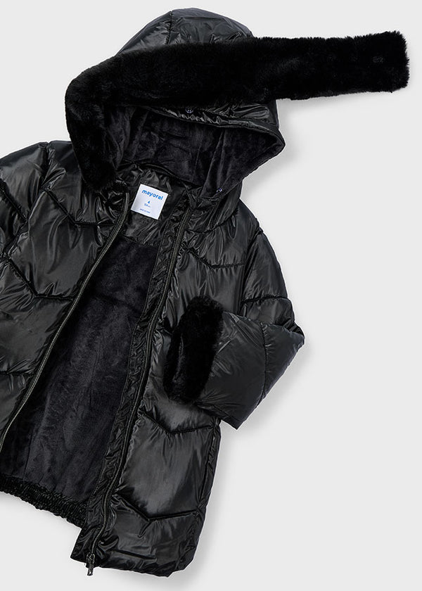 Mayoral Girls Black Glossy Jacket 4448