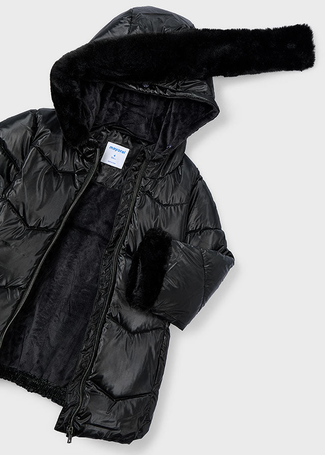 Mayoral Girls Black Glossy Jacket 4448