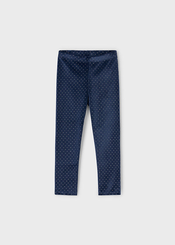 Mayoral Girls Navy Velvet Star Leggings 4715