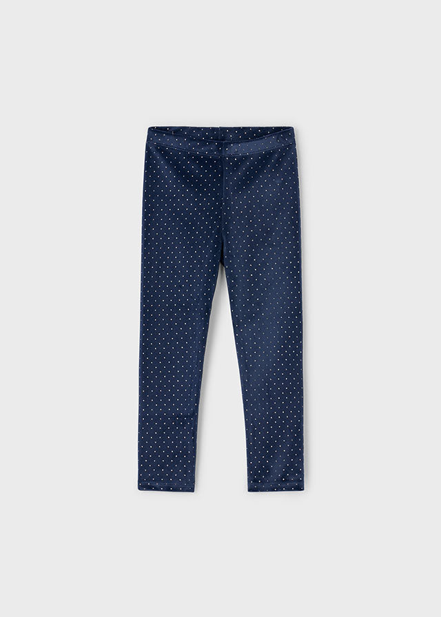 Mayoral Girls Navy Velvet Star Leggings 4715