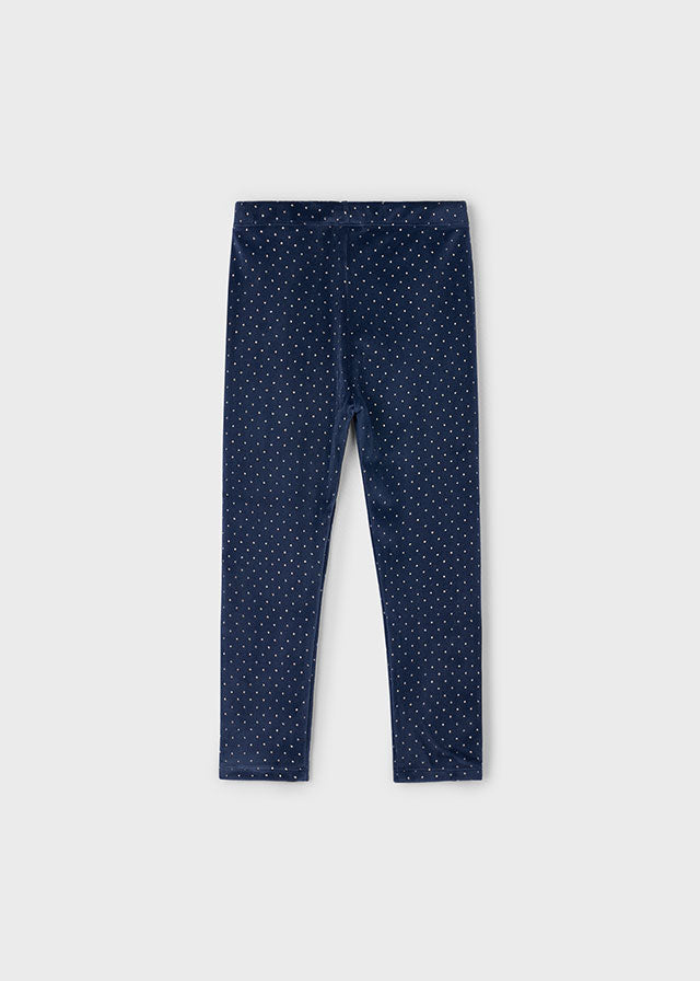 Mayoral Girls Navy Velvet Star Leggings 4715