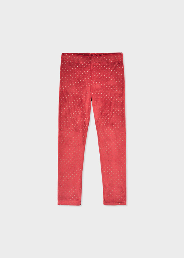 Mayoral Girls Cherry Velvet Print Leggings 4715