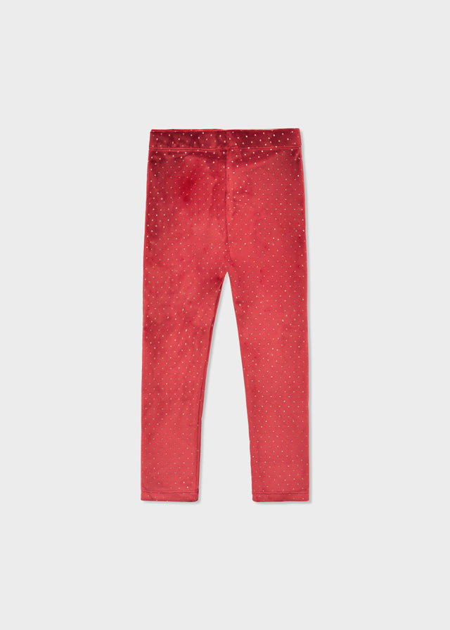 Mayoral Girls Cherry Velvet Print Leggings 4715