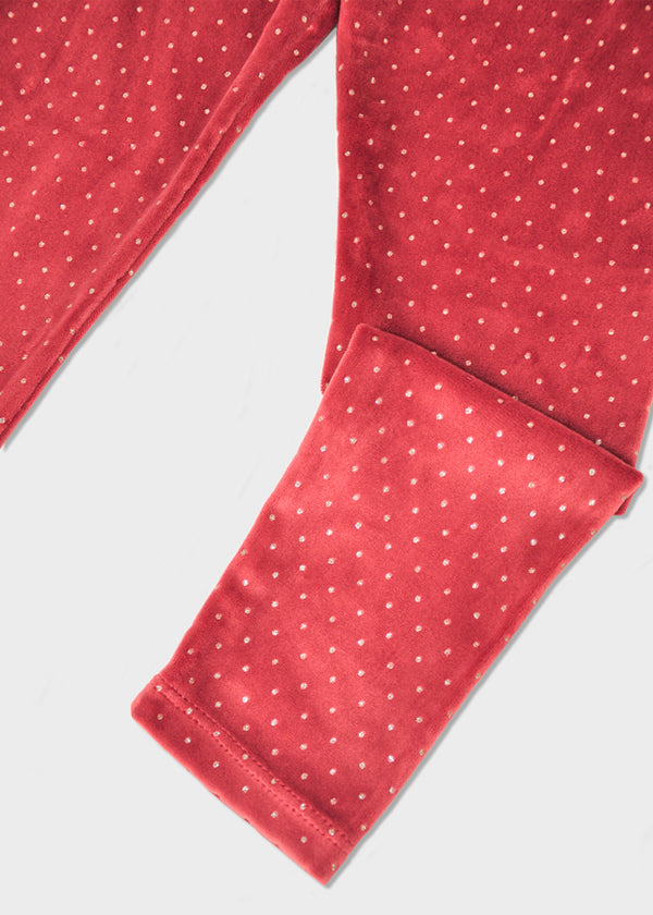 Mayoral Girls Cherry Velvet Print Leggings 4715