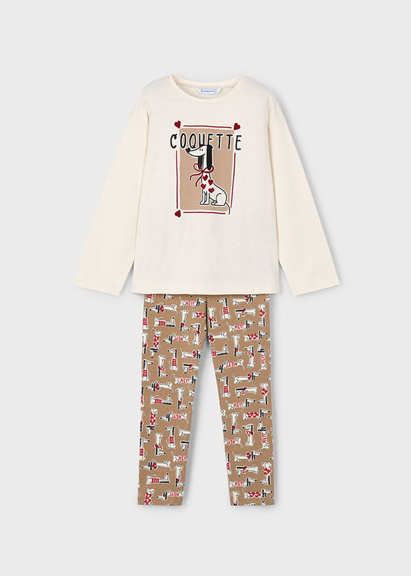 Mayoral Girls Dog Print Legging Set 4719
