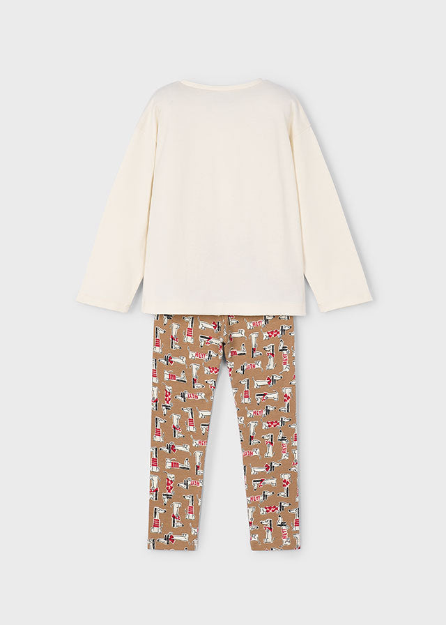Mayoral Girls Dog Print Legging Set 4719
