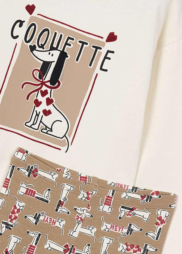 Mayoral Girls Dog Print Legging Set 4719