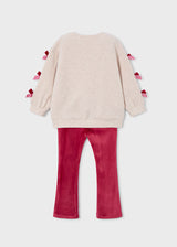 Mayoral Girls Red Velvet Legging Set 4725