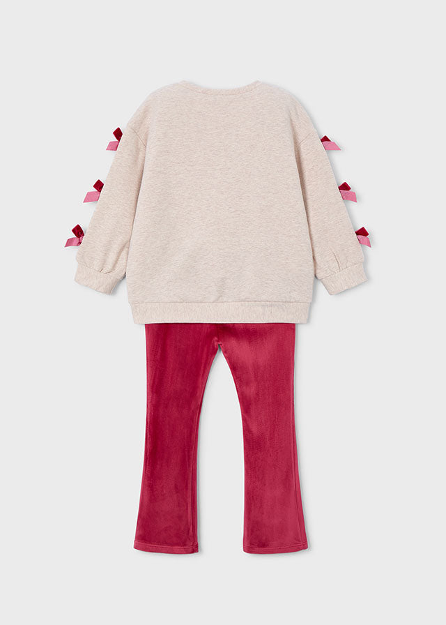 Mayoral Girls Red Velvet Legging Set 4725