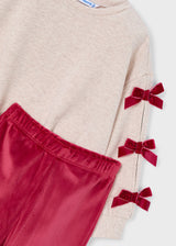 Mayoral Girls Red Velvet Legging Set 4725