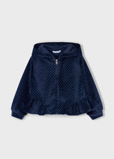 Mayoral Girls Navy Velvet Hoodie, Joggers & Long Sleeve T 4892