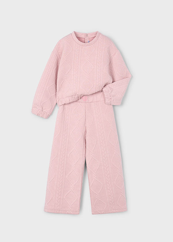 Mayoral Girls Pink Cable Padded Set 4896
