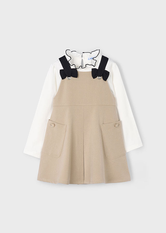 Mayoral Girls Pinafore Dress & Long Sleeve Top 4914