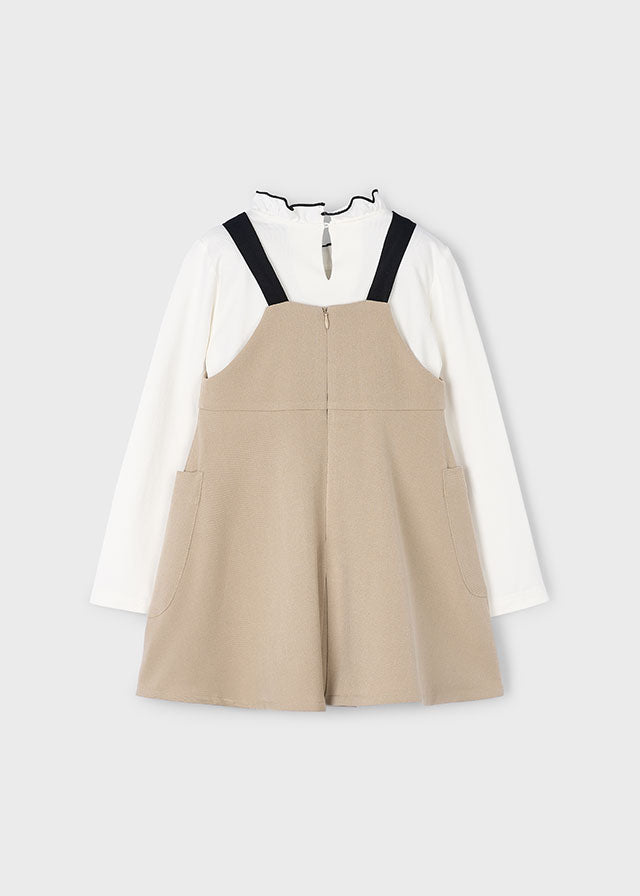 Mayoral Girls Pinafore Dress & Long Sleeve Top 4914