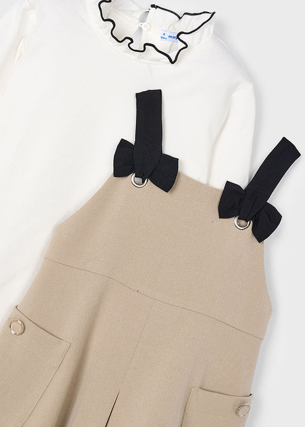 Mayoral Girls Pinafore Dress & Long Sleeve Top 4914