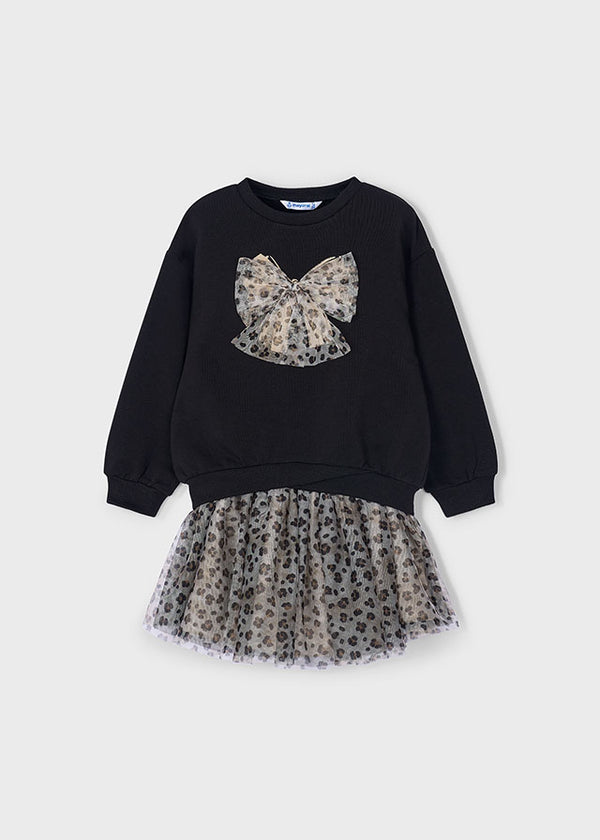 Mayoral Girls Leopard Print Tulle Skirt Set 4936