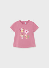 Mayoral Toddler Girls Pink Flower Motif T-Shirt 1014
