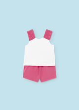Mayoral Toddler Girls Cerise Flip Flop T-Shirt & Shorts Set 1230