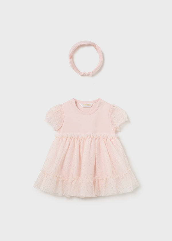 Mayoral Baby Girls Butterfly Romper, Tulle Overlay & Headband 1629