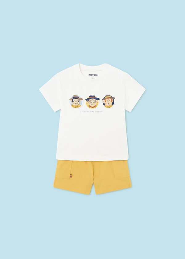 Mayoral Toddler Boys Safari Monkey T-shirt & Short Set 1654