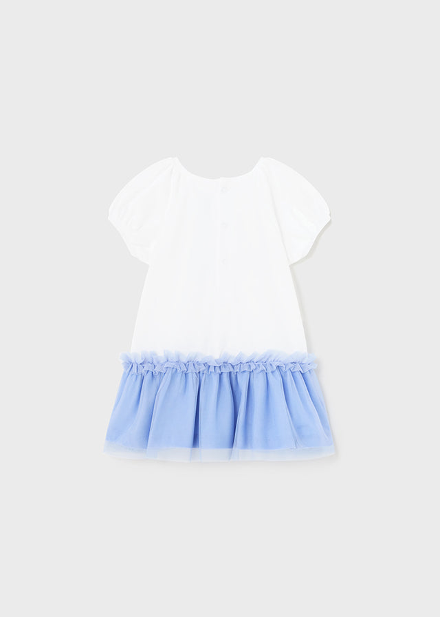 Mayoral Toddler Girls Drop Waist Blue Tulle Dress 1925