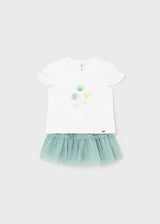 Mayoral Toddler Girls Sage Tulle Skirt & T-Shirt Set 1932