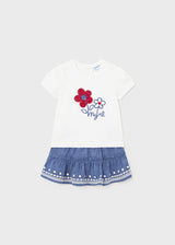 Mayoral Toddler Girls Chambray Skirt & T-Shirt Set 1933