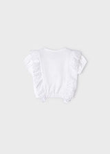 Mayoral Girls Broderie Anglaise Trim Top 3088