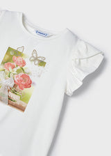 Mayoral Girls Flower Bow T-Shirt 3091