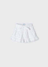 Mayoral Girls White Broderie Anglaise Trim Shorts 3910