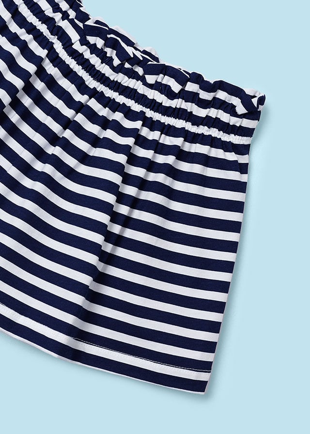 Mayoral Girls Navy Striped Skirt & T-Shirt Set 3958