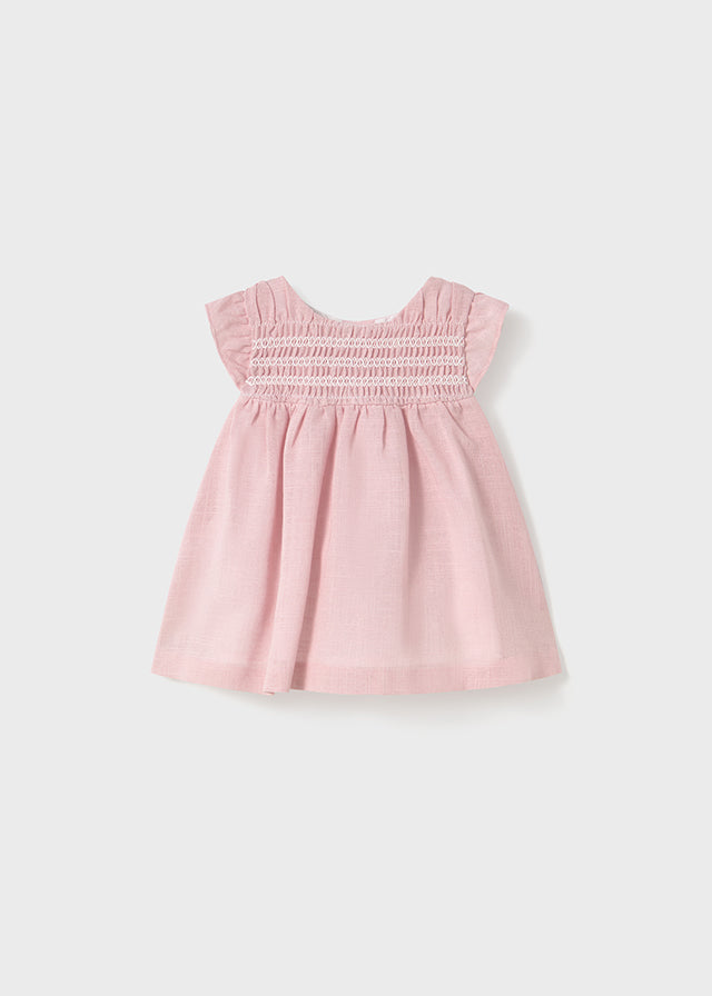 Mayoral Baby Girls Pink Smocked Dress 1846