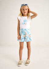 Mayoral Girls Blue Flower T-Shirt 3002