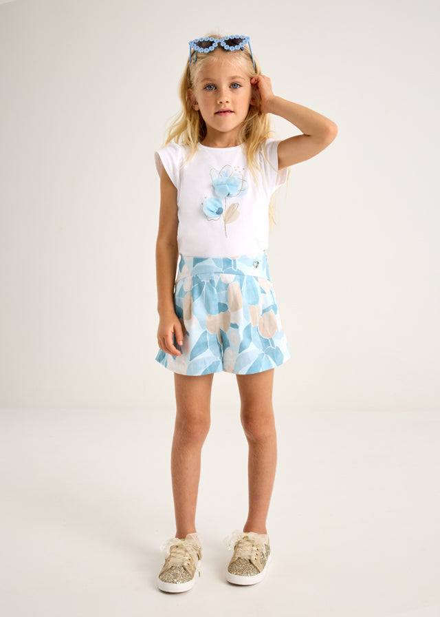 Mayoral Girls Blue Flower T-Shirt 3002